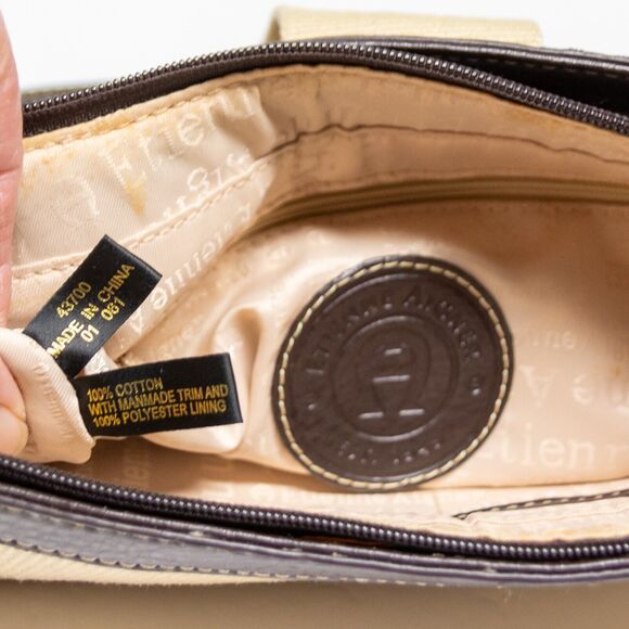 ETIEENE AIGNER Shoulder Bag Cream & Brown Medium Size Handbag Adjustable Strap - Picture 11 of 11